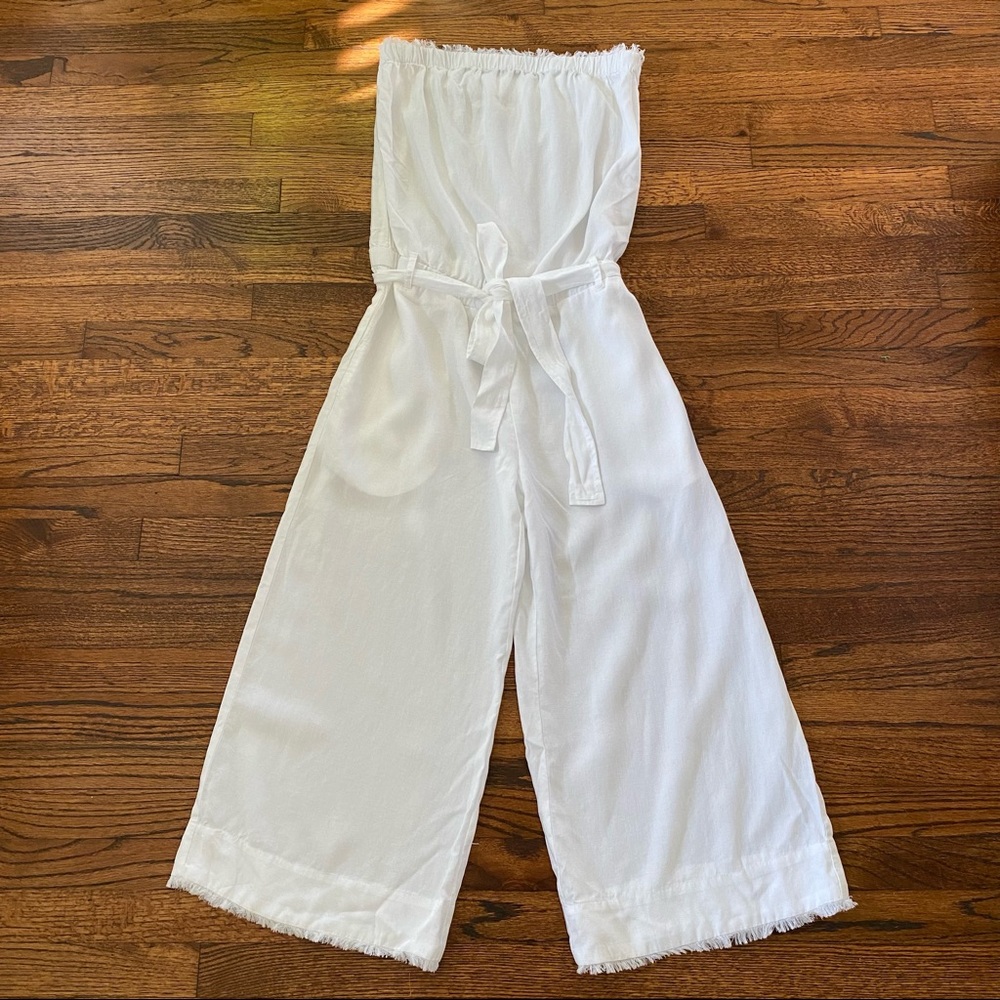 Anthropologie Cloth & Stone Women’s white Strapless‎ Jumpsuit Size S